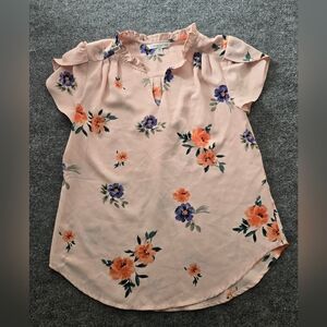 41 Hawthorn Light Pink‎ Floral Blouse Size XS Petite